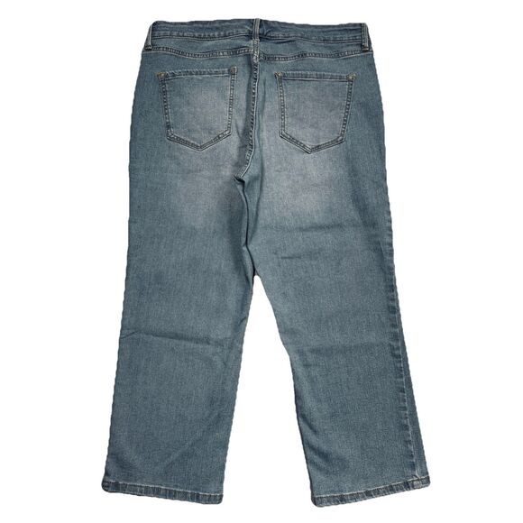 Nine West Chrystie Capri Jeans 10 (32x22) Blue High Mid Denim Stretch Womens - Picture 2 of 11